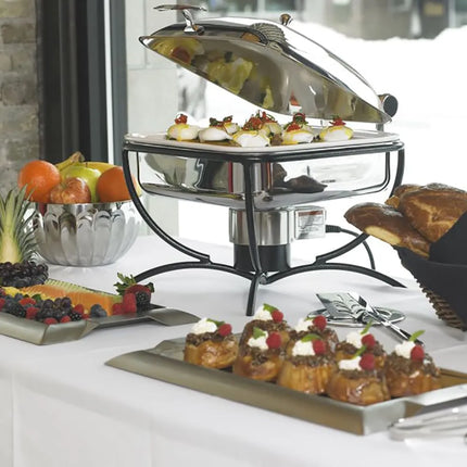 Nồi Hâm Nóng Buffet Vuông Vollrath 46134 Nắp Bản Lề & Bếp Từ