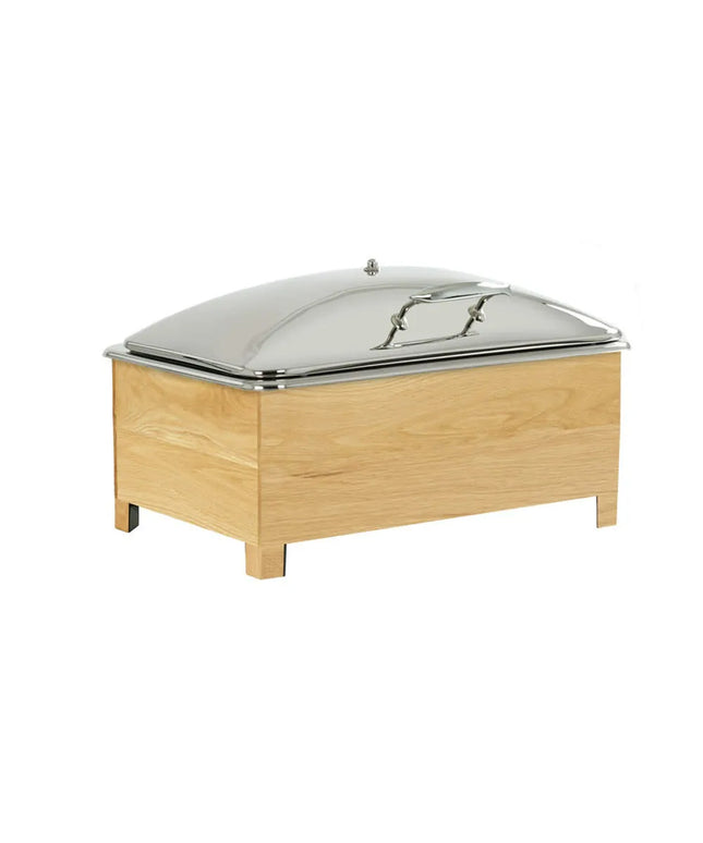 Nồi Hâm Nóng Cỡ Đầy Cal-Mil 23143-21 Nắp Bản Lề Đốt Cồn Gỗ Sồi