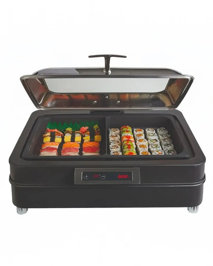 Nồi Hâm Nóng/Giữ Lạnh Thức Ăn Spring USA HC380-CT 7.6 lít Chữ Nhật Nắp Kính Titanium 110v