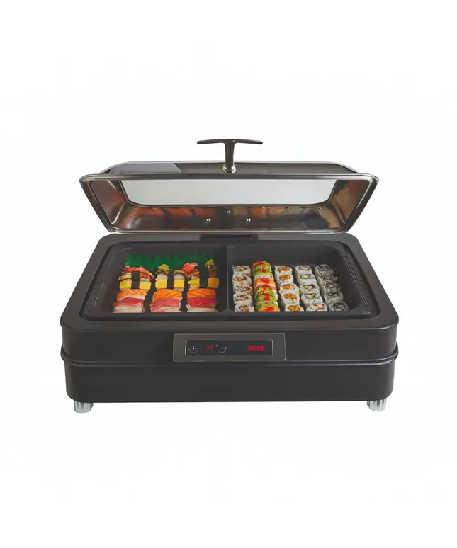Nồi Hâm Nóng/Giữ Lạnh Thức Ăn Spring USA HC380-CT 7.6 lít Chữ Nhật Nắp Kính Titanium 110v