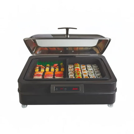 Nồi Hâm Nóng/Giữ Lạnh Thức Ăn Spring USA HC380-CT 7.6 lít Chữ Nhật Nắp Kính Titanium 110v