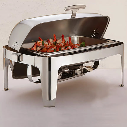 Nồi Hâm Nóng Thức Ăn Nguyên Khổ American Metalcraft GOLDAGRT26 Nắp Cuốn Dùng Nhiên Liệu