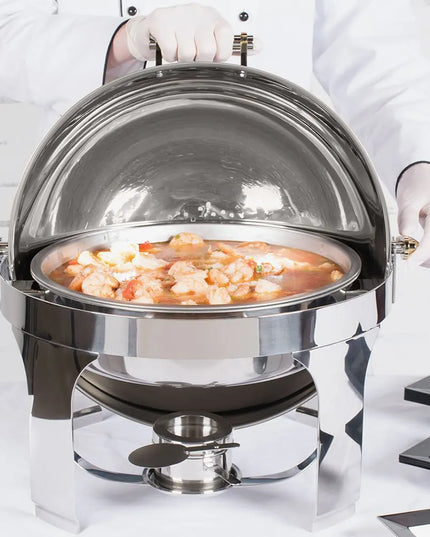 Nồi Hâm Nóng Tròn Vollrath 46070 Nắp Cuốn Đốt Cồn