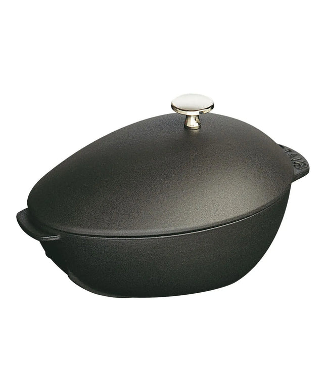 Nồi Hấp Trai Gang Tráng Men Staub 1004071 1.9 lít Bề Mặt Nhám Đen
