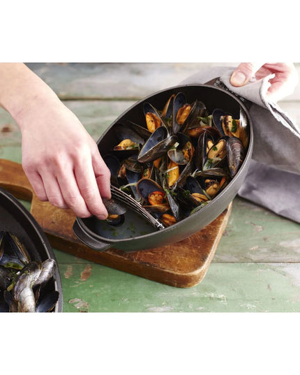 Nồi Hấp Trai Gang Tráng Men Staub 1004071 1.9 lít Bề Mặt Nhám Đen