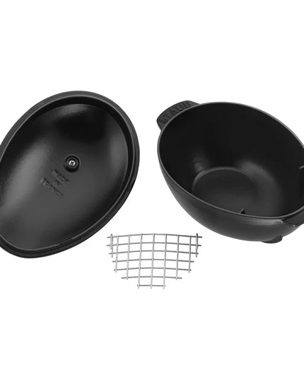 Nồi Hấp Trai Gang Tráng Men Staub 1004071 1.9 lít Bề Mặt Nhám Đen