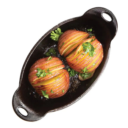 Nồi Phục Vụ Oval Mini Lodge HMSOV Gang Đúc Đen Có Tay Cầm 266 ml