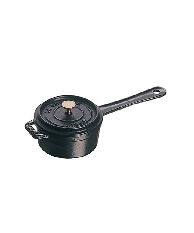 Nồi Sauce Mini Staub 1004093 Gang Tráng Men Bề Mặt Nhám Đen 23.4 cm x 10.2 cm 240 ml