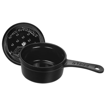 Nồi Sauce Mini Staub 1004093 Gang Tráng Men Bề Mặt Nhám Đen 23.4 cm x 10.2 cm 240 ml