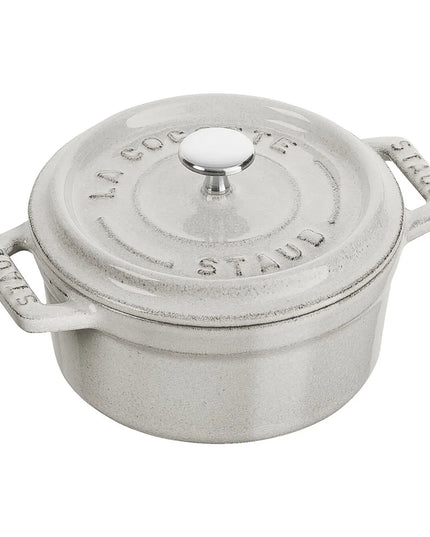 Nồi Tròn Mini La Cocotte Staub 1003431 Gang Tráng Men White Truffle 250 ml