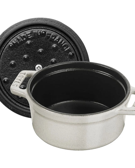 Nồi Tròn Mini La Cocotte Staub 1003431 Gang Tráng Men White Truffle 250 ml