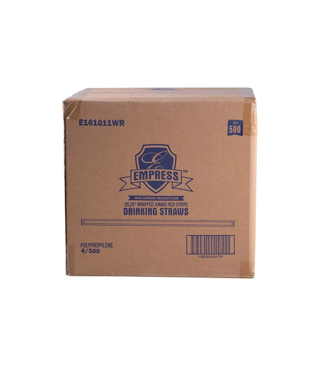 Ống Hút Cỡ Lớn Empress 26 cm - Bọc Giấy, Sọc Đỏ/Trắng (E161011WR (42020))