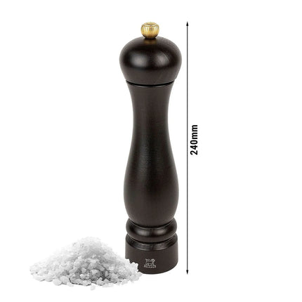 PEUGEOT | Clermont Salt Mill – 24 cm height - beech wood - chocolate - hardened steel mechanism - top-screw grind
