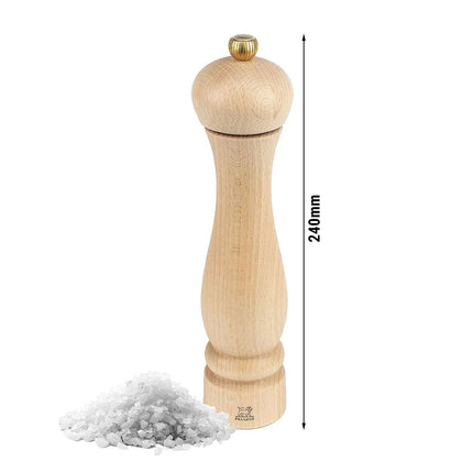 PEUGEOT | Clermont Salt Mill – 24 cm height - beech wood - natural - hardened steel mechanism - top-screw grind