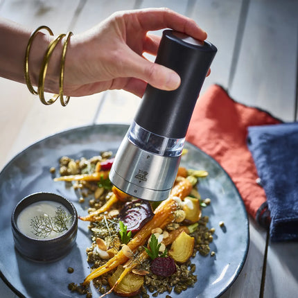 PEUGEOT | DAMAN - Electric pepper mill - Stainless steel/acrylic - Height: 160mm