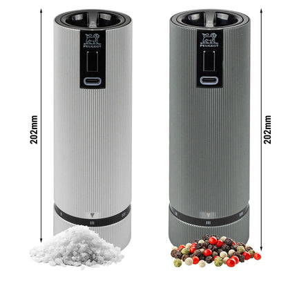 PEUGEOT | LINE - Electric Salt- & Pepper Mills - Aluminum - Height: 150mm