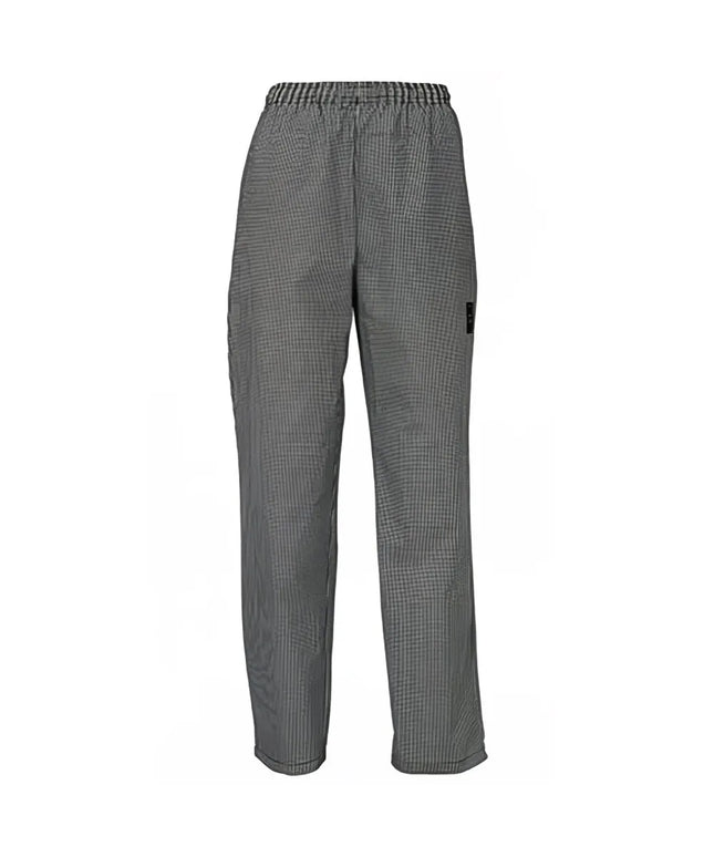 Quần Bếp Winco UNF-4KL Newbury - Lưng Thun Dây Rút, Poly/Cotton, Houndstooth, Size L