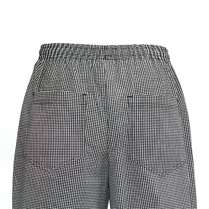 Quần Đầu Bếp Newbury Winco UNF-4KM Lưng Thun & Dây Rút - Poly/Cotton, Họa Tiết Răng Chó, Cỡ Vừa