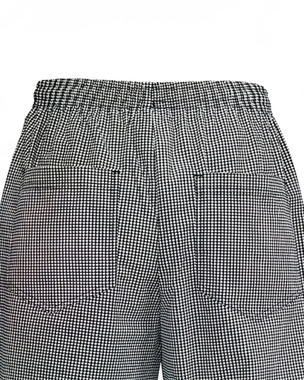 Quần Đầu Bếp Newbury Winco UNF-4KS Lưng Thun & Dây Rút - Poly/Cotton, Họa Tiết Răng Chó, Cỡ Nhỏ