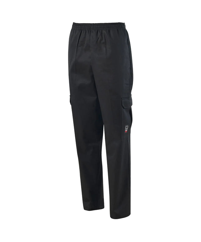 Quần Đầu Bếp Túi Hộp Winco UNF-11KXS Lưng Thun & Dây Rút - Poly/Cotton, Đen, Cỡ X-Small
