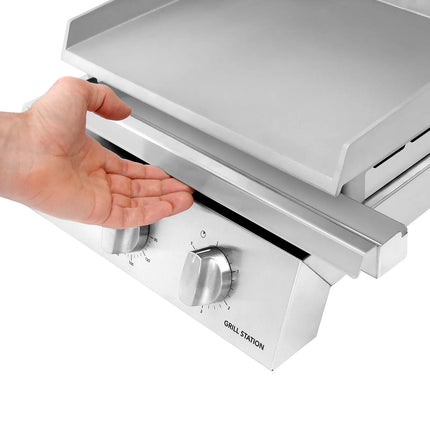 ROBAND | Commercial Contact Grill - Heavy Duty Panini Press PREMIUM – 560×275 mm – 3.12 kW – Ribbed Top & Smooth Bottom Plates
