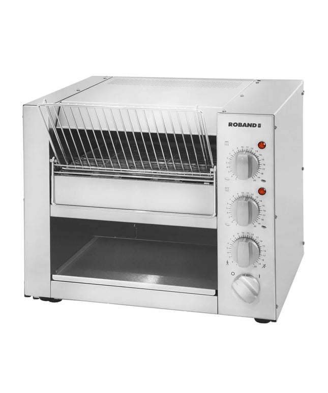 ROBAND | Commercial Conveyor Toaster – 500 slices/hour - 3.22 kW - stainless steel - Ø120 mm buns