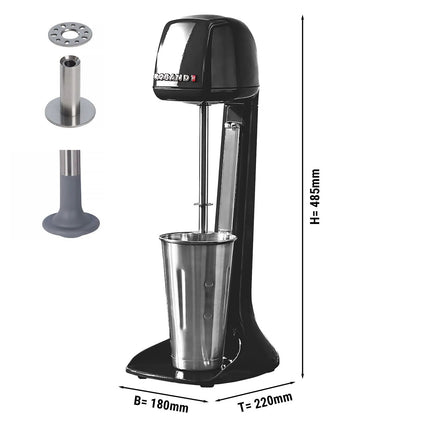 ROBAND | Spindle Milkshake & Drink Mixer – 710 ml stainless steel cup - 150 W - 2 speeds - black