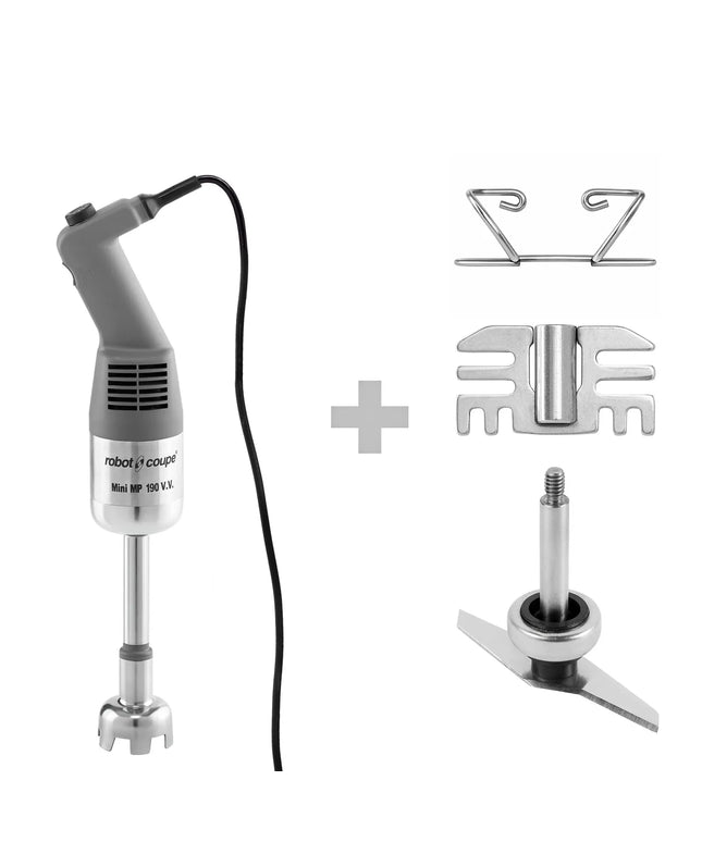 ROBOT COUPE | Mini MP 190 V.V. – Hand Blender incl. 190 mm Blending Shaft – 270 W – 2,000 to 12,500 rpm – Variable Speed