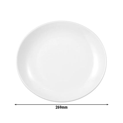 SELTMANN WEIDEN | Oval Flat Porcelain Plate 269 x 246 mm Meran Steak & More – White, Stackable, Easy-Clean