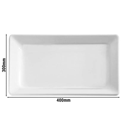 Serving Tray - GGM Gastro PURE - Melamine - 400x300mm - Height: 30mm - White