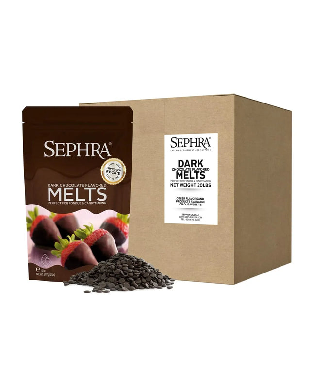 Socola Đen Tan Chảy Sephra 28007 Sẵn Dùng Cho Máy Phun, Đông Cứng Nhanh, Bộ 10 Túi 0.91 kg