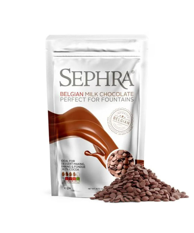 Socola Sữa Couverture Bỉ Fondue Sephra 20002 Sẵn Dùng Cho Máy Phun, Túi 0.91 kg