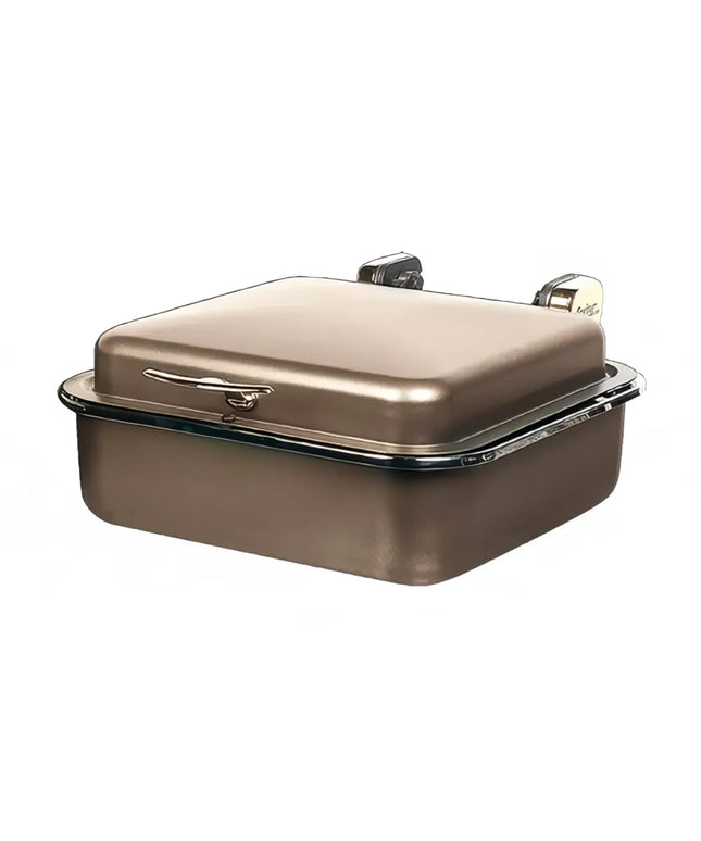 Spring USA 2384-597 6 qt Rectangular Induction Chafer - Solid Top, Bronze w/ Gold Accents