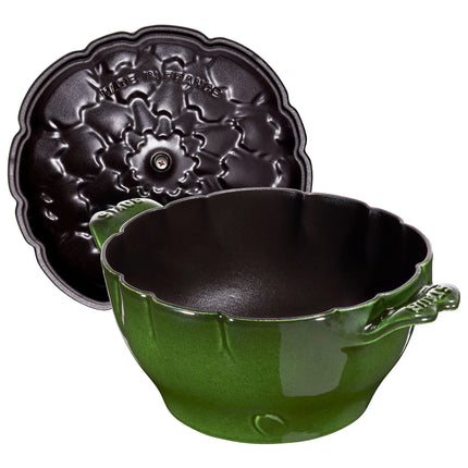 STAUB | Artichoke Cocotte Enamelled Cast Iron Casserole Dish – Ø 220 mm – Basil Green
