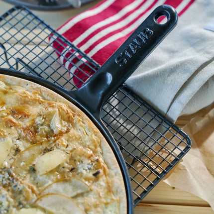 STAUB| Cast Iron Crêpe Pan, Wooden Handle – Ø 30 cm - Black, Includes Spreader & Spatula