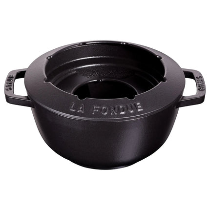 STAUB | Cast Iron Fondue Set – Ø 20 cm - Black - 6 Forks, Burner, Board