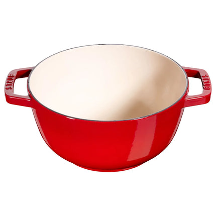 STAUB | Cast Iron Fondue Set – Ø 20 cm - Cherry Red - 6 Forks, Burner, Board