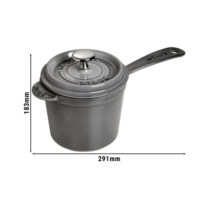 STAUB | Cast Iron Saucepan – Ø 18 cm - Graphite Grey - All Hobs + Oven/Grill to 240°C