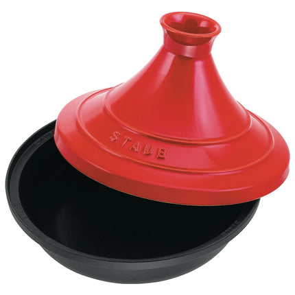 STAUB | Cast Iron Tajine – Ø 28 cm - Cherry Red - Matte Black Interior, Oven to 240°C