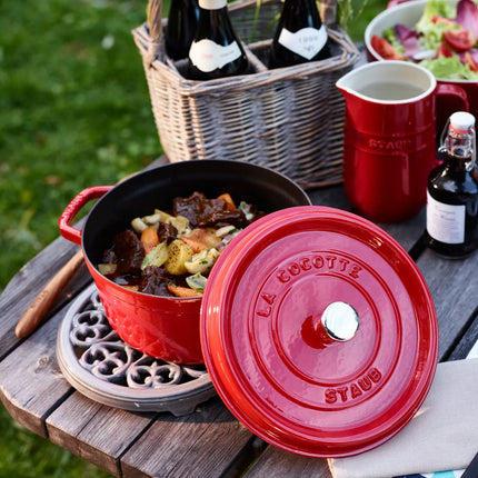 STAUB | Cast Iron Trivet Pot Stand – Lily Design - Ø230 mm - Graphite Grey