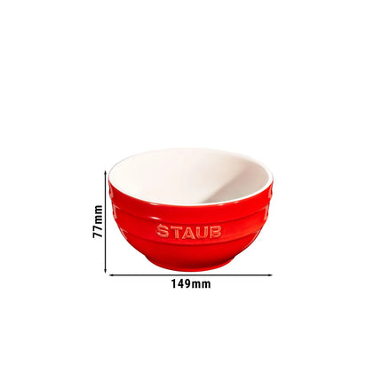 STAUB| Ceramic Bowl – Cherry Red - Ø 140 mm - Antique Glaze - For Dressings & Serving