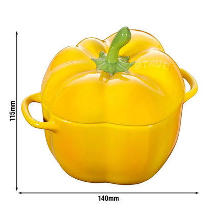 STAUB| Ceramic Cocotte Casserole Dish – Bell Pepper Shape - Yellow - 0.45 L - Made in France