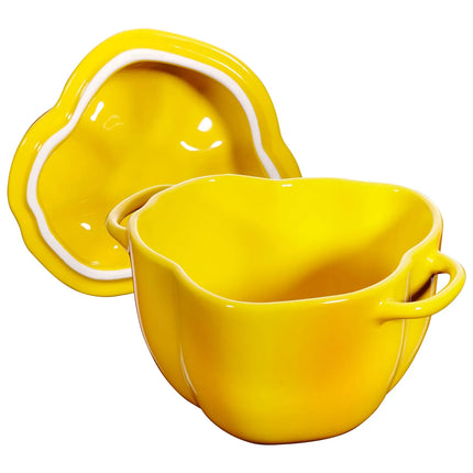 STAUB| Ceramic Cocotte Casserole Dish – Bell Pepper Shape - Yellow - 0.45 L - Made in France