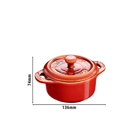 STAUB| Ceramic Mini Cocotte, Round – Antique Copper - Ø 100 mm - Oven & Dishwasher Safe