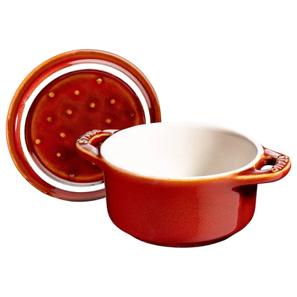 STAUB| Ceramic Mini Cocotte, Round – Antique Copper - Ø 100 mm - Oven & Dishwasher Safe
