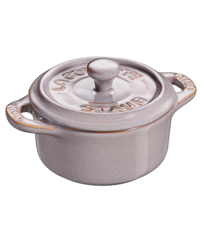 STAUB| Ceramic Mini Cocotte, Round – Antique Grey - Ø 100 mm - Enamelled