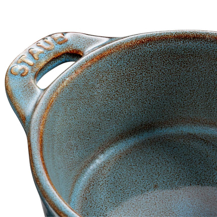 STAUB| Ceramic Mini Cocotte, Round – Antique Turquoise - Ø 100 mm