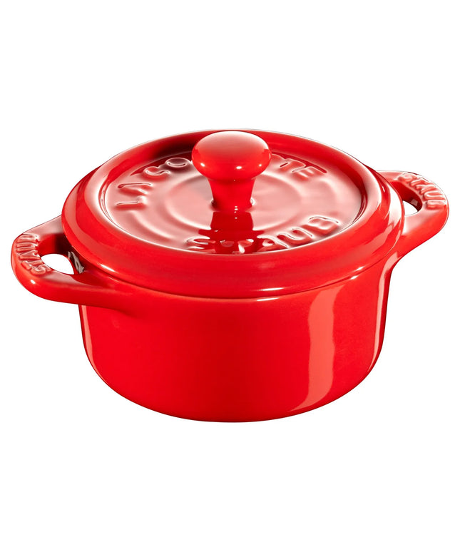 STAUB| Ceramic Mini Cocotte, Round – Cherry Red - Ø 100 mm - Oven & Dishwasher Safe