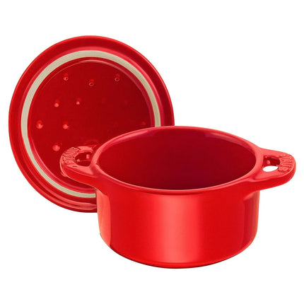 STAUB| Ceramic Mini Cocotte, Round – Cherry Red - Ø 100 mm - Oven & Dishwasher Safe
