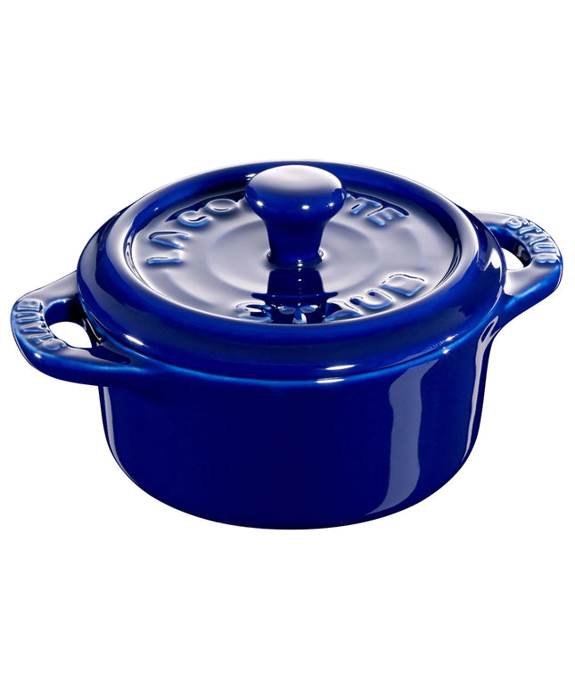STAUB| Ceramic Mini Cocotte, Round – Dark Blue - Ø 100 mm - Oven-Safe, All Hobs